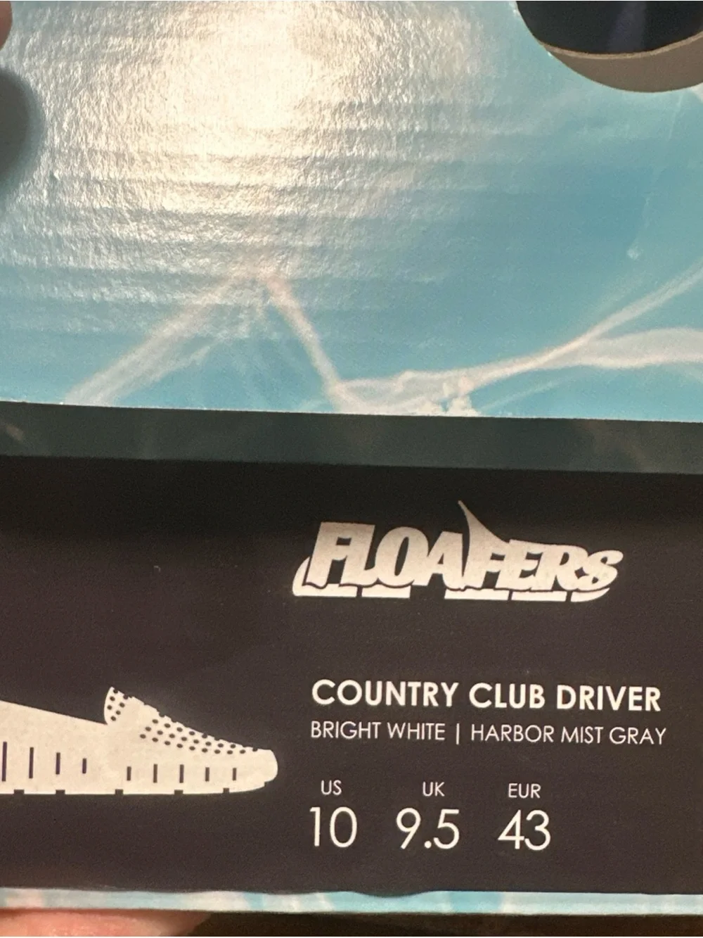 Floafers Country Club Driver WHITE/GRAY Comfort Fit Shoes Men's Size 10
